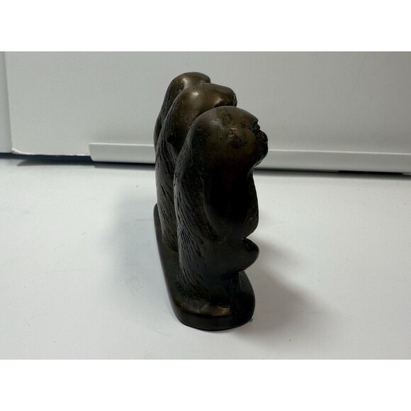 Vintage Brass Hear No Evil Speak No Evil See No Evil 3 Wise Monkeys Figurine - Picture 4 of 8